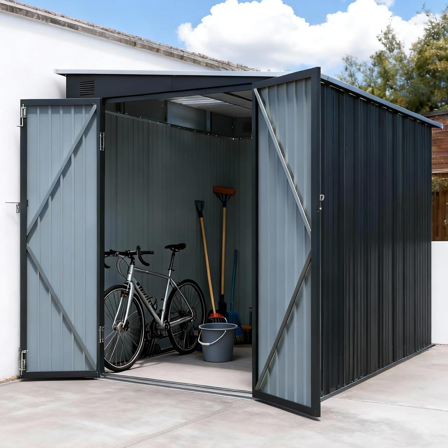 Garden Tools - 6x8 FT Metal Lean to Shed
