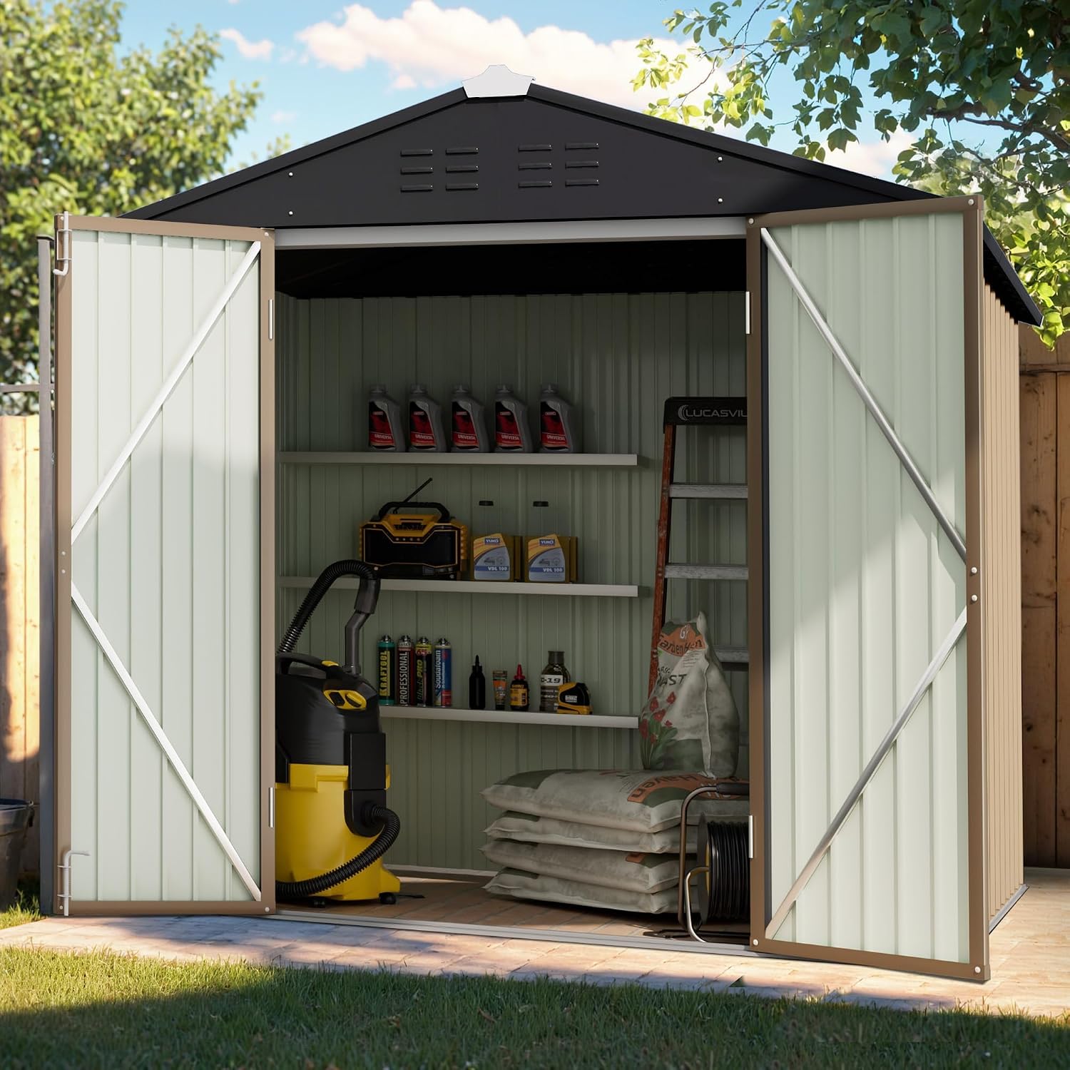 6x4 FT Metal Outdoor Storage S - đánh giá và giá Garden Tools