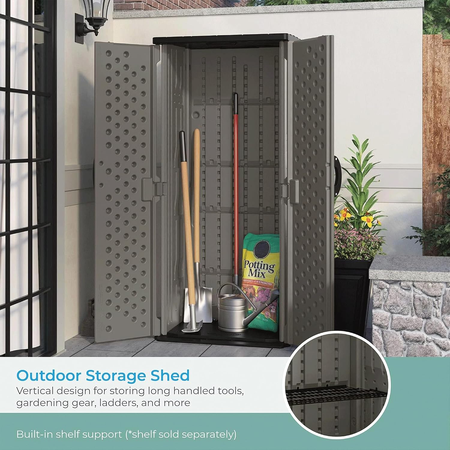 Vertical Storage Shed 22 Cu Ft - đánh giá và giá Garden Tools