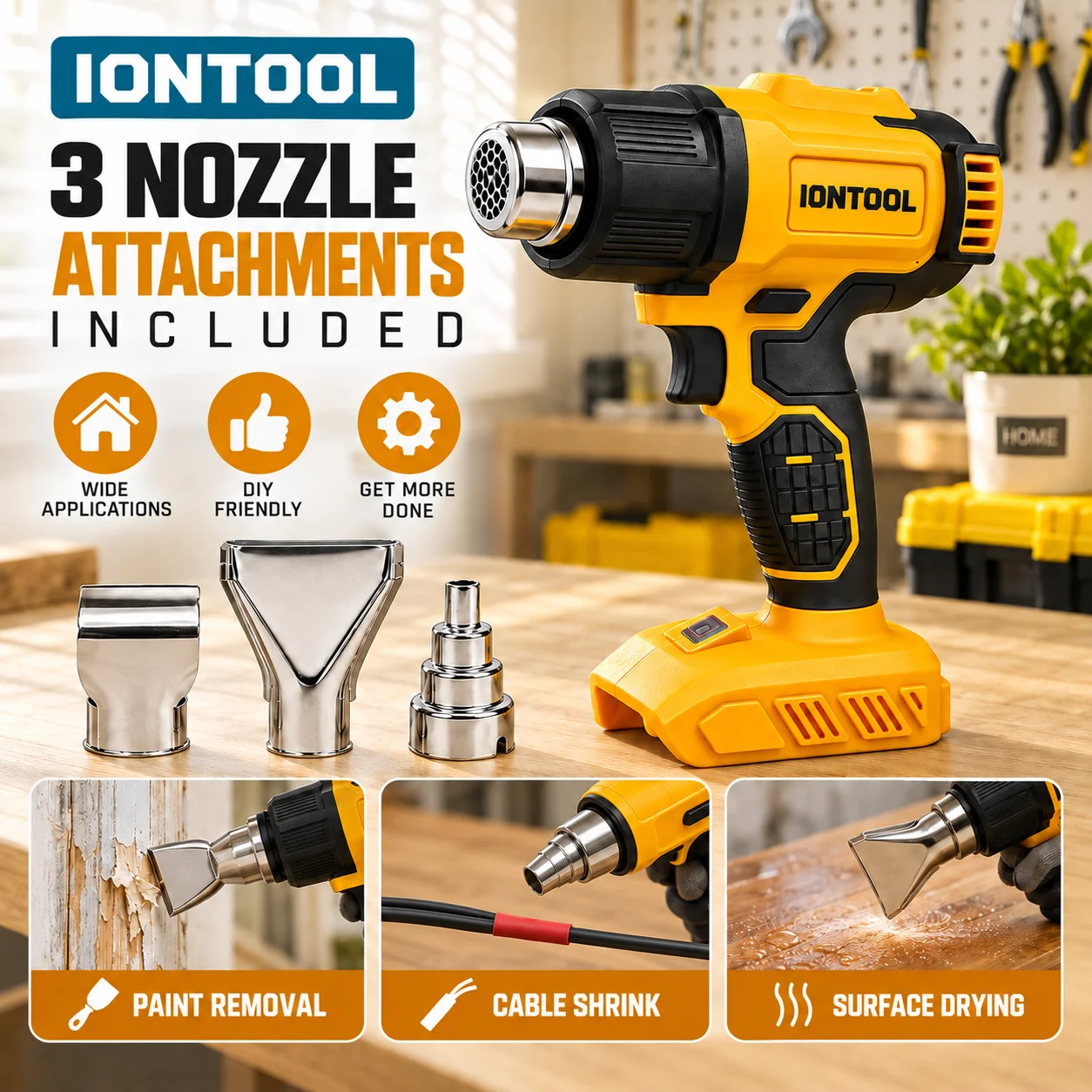 IONTOOL Yellow Cordless Heat G - đánh giá và giá Cordless Heat Gun For Shrink Tubing
