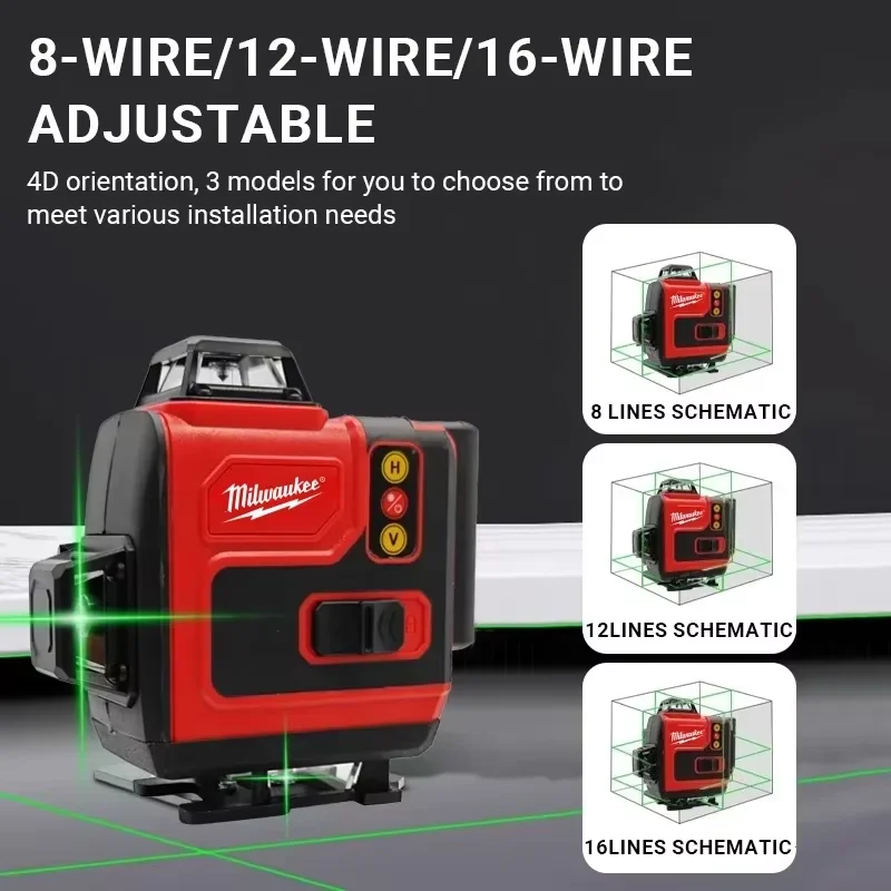 Genuine Milwaukee 4d 16 Line L - đánh giá và giá Laser Level 16 Lines 4D Green